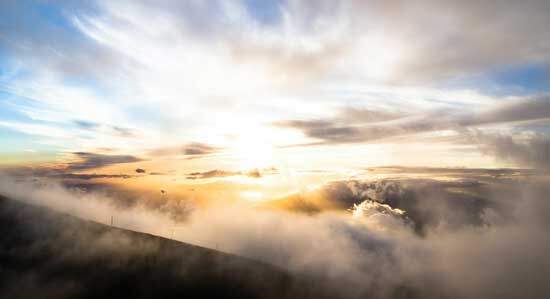 Light piercing through the clouds as it will at the second coming of Jesus Christ