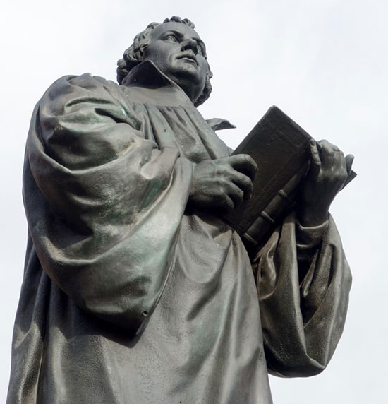 Statue of Martin Luther, a protestant reformer in 16th century, as we study how Great Controversy explores the Reformation.