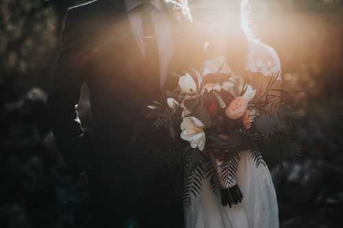 Newly married couple in their wedding attire as we study that Ellen married James White, an Adventist preacher in August 1846