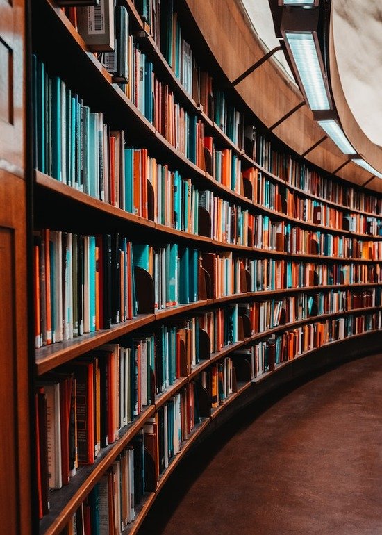 Shelves of books, representing the records in heaven used during the Investigative Judgment